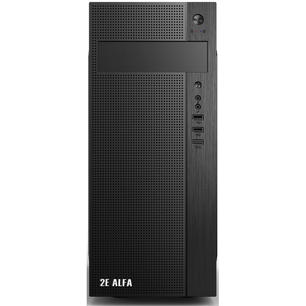 2E E185-400 ALFA Computer Case, MidT, PSU 2E ATX400W, MidT, 2xUSB2.0, 1xUSB3.0, steel (side panel), black