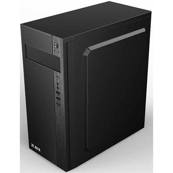 2E E185-400 ALFA Computer Case, MidT, PSU 2E ATX400W, MidT, 2xUSB2.0, 1xUSB3.0, steel (side panel), black