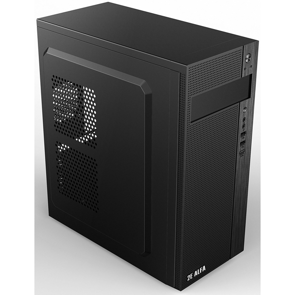 2E E185-400 ALFA Computer Case, MidT, PSU 2E ATX400W, MidT, 2xUSB2.0, 1xUSB3.0, steel (side panel), black