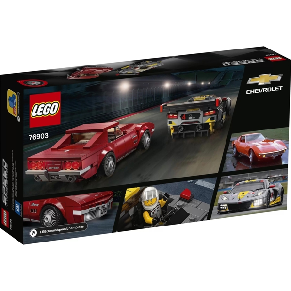 ასაწყობი მანქანა Lego 76903, Chevrolet Corvette C8.R Race Car and 1968 Chevrolet Corvette