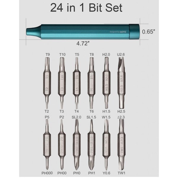 ხელსაწყოების ნაკრები Xiaomi Hoto X20005, 24 In 1 Precision Screwdriver Kit, Green