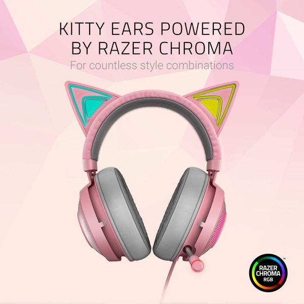 ყურსასმენი Razer RZ04-02980200-R3M1 Gaming Headset Kraken Kitty, USB, RGB, Pink