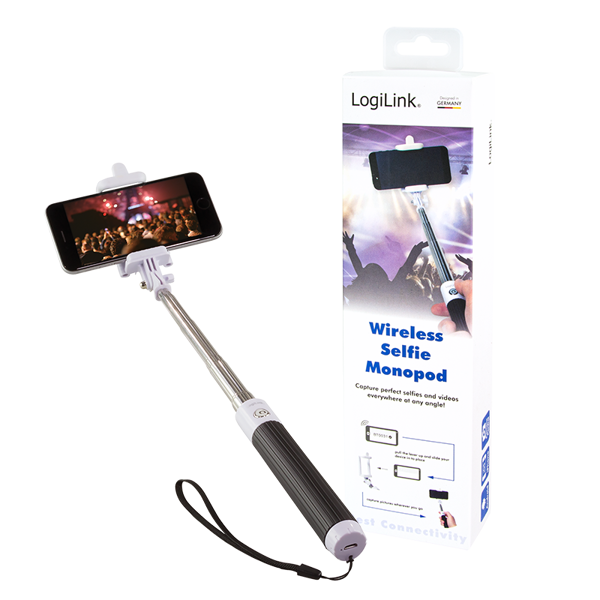 სელფის ჯოხი  LogiLink BT0031, Bluetooth Selfie Monopod, White