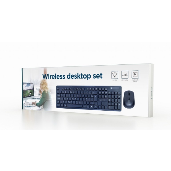 კლავიატურა + მაუსი Gembird KBS-WCH-03, Wireless desktop set, Black