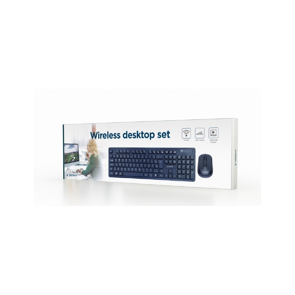 კლავიატურა + მაუსი Gembird KBS-WCH-03, Wireless desktop set, Black