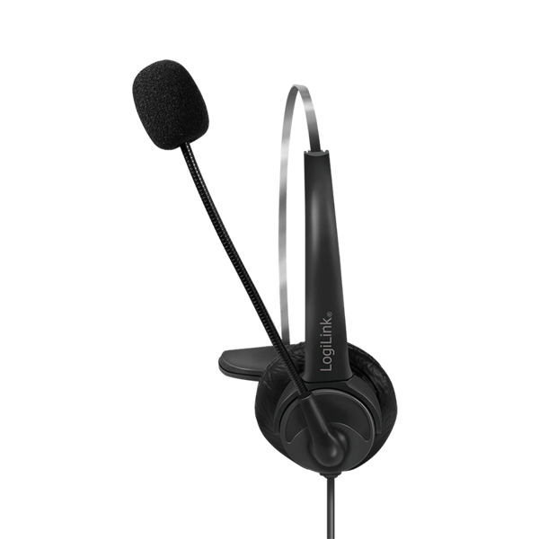 ყურსასმენი Logilink HS0056, Wired Mono Headset, USB, Black