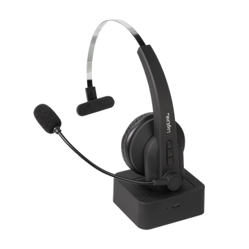 ყურსასმენი LogiLink BT0059, Wireless, Mono Headset, Bluetooth, With Charging Stand, Black