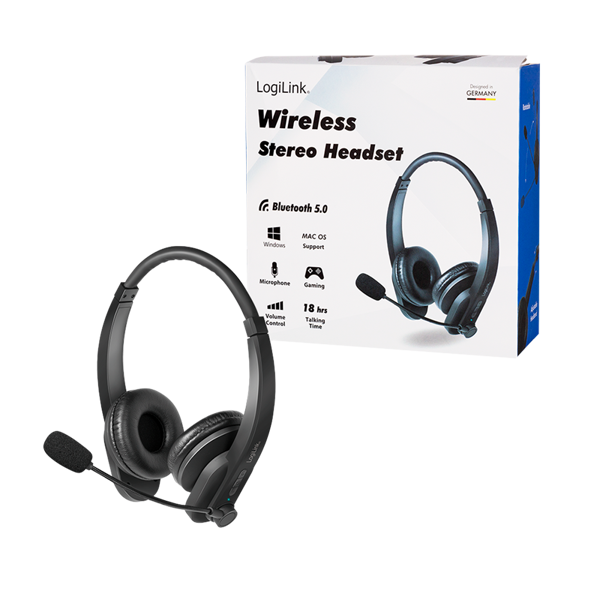 ყურსასმენი LogiLink BT0060, Wireless Headset, Bluetooth, Black