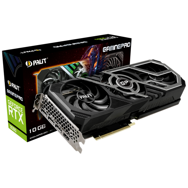 ვიდეო დაფა Palit GeForce RTX™ 3080 GamingPro 10GB, GDDR6X, 320bit, 3xDP, HDMI