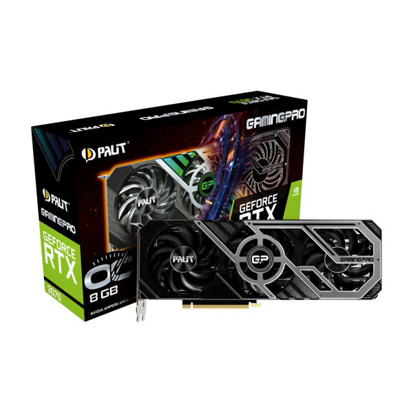 ვიდეო დაფა Palit GeForce RTX™ 3070 GamingPro OC, 8GB, GDDR6, 256bit, 3xDP, HDMI