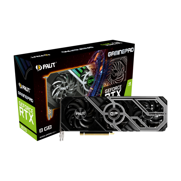 ვიდეო დაფა Palit GeForce RTX™ 3070 GamingPro, 8GB, GDDR6, 256bit, 3xDP, HDMI