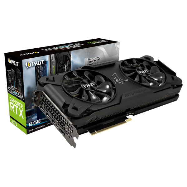 ვიდეო დაფა Palit GeForce RTX™ 3070 JetStream V1, 8GB, GDDR6, 256bit, 3xDP, HDMI