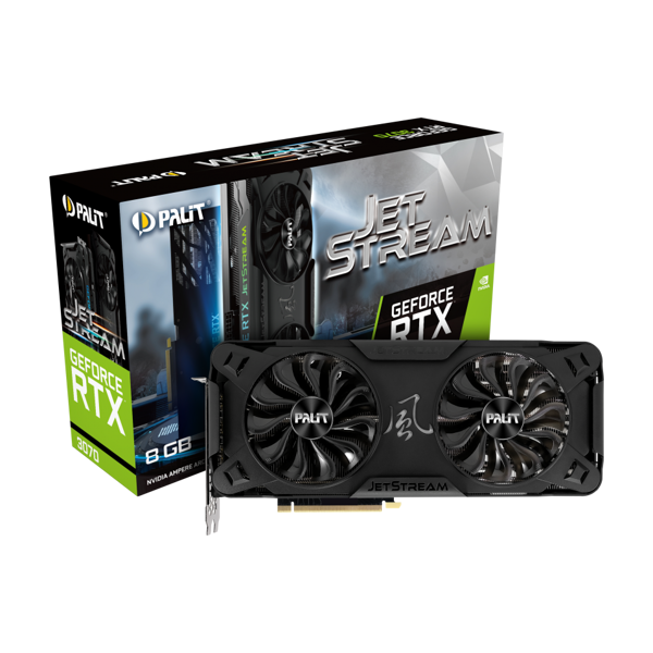 ვიდეო დაფა Palit GeForce RTX™ 3070 JetStream V1, 8GB, GDDR6, 256bit, 3xDP, HDMI