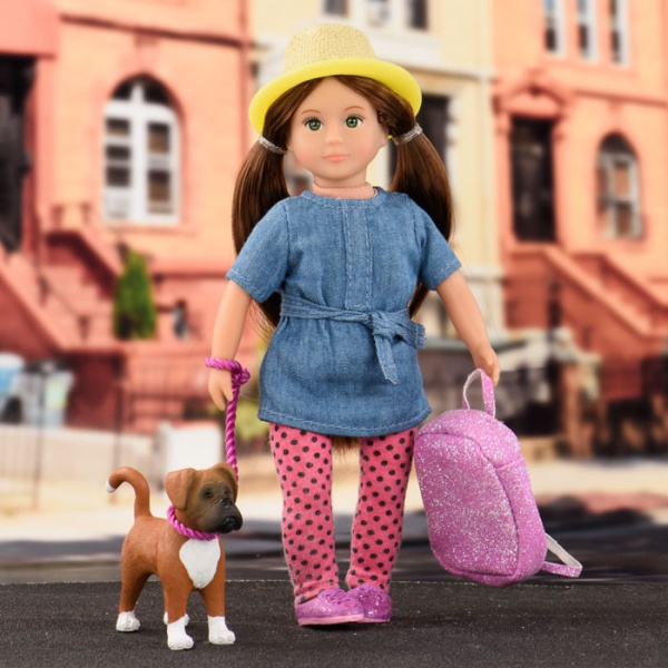 თოჯინა Lori LO31024Z 6" Doll & Pet Boxer