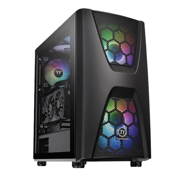 Thermaltake CA-1N5-00M1WN-00 Commander C34, ARGB, Mid-tower Case, Tempered Glass, Black