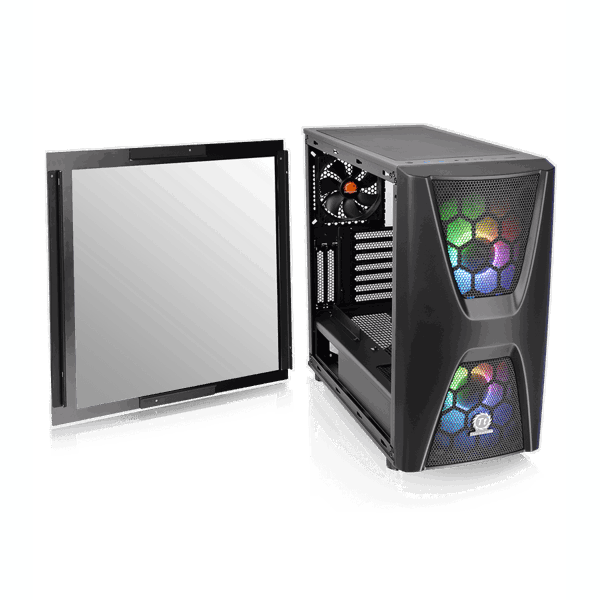 Thermaltake CA-1N5-00M1WN-00 Commander C34, ARGB, Mid-tower Case, Tempered Glass, Black