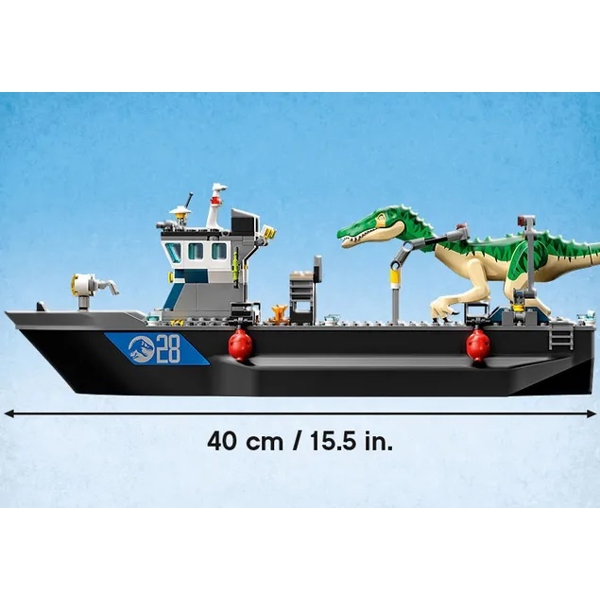 ასაწყობი გემი Lego 76942, Jurassic World Baryonyx Dinosaur Boat Escape