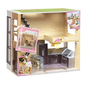 თოჯინების სახლი Lori LO37004Z Wood House For 6" Doll