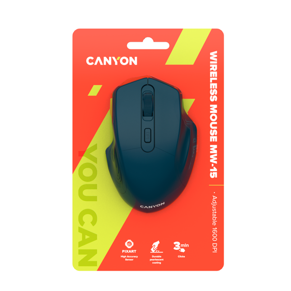 მაუსი Canyon CNE-CMSW15DB, Wireless Mouse, Deep Blue