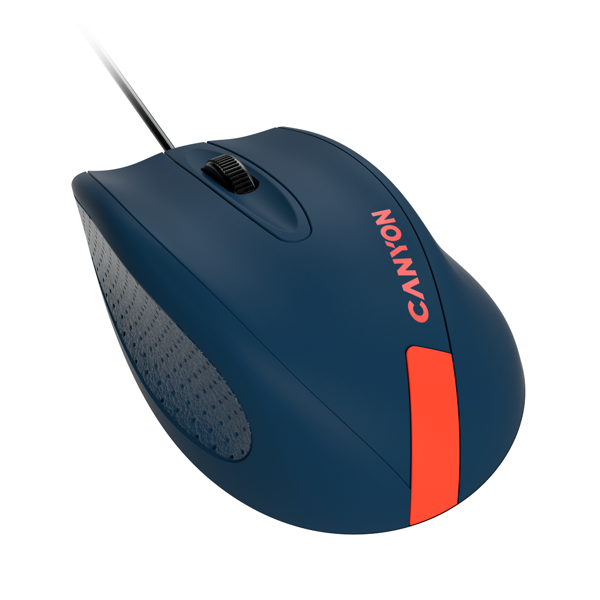 მაუსი Canyon CNE-CMS11BR, Wired Mouse, Blue/Red