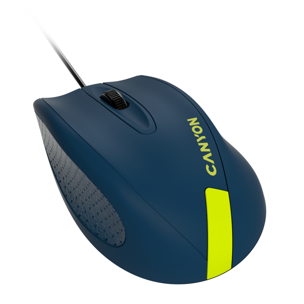 მაუსი Canyon CNE-CMS11BY, Wired Mouse, Blue/Yellow