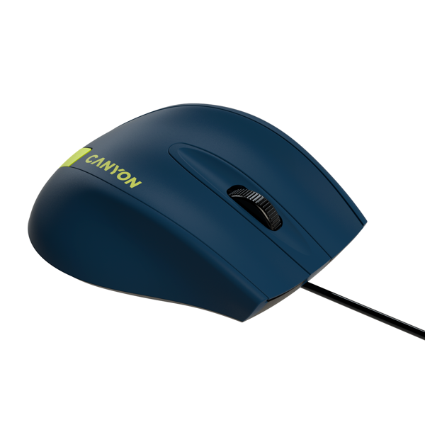 მაუსი Canyon CNE-CMS11BY, Wired Mouse, Blue/Yellow