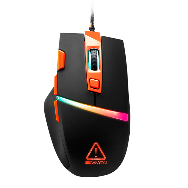 მაუსი Canyon CND-SGM04RGB, RGB, Wired, Gaming Mouse, Black/Orange