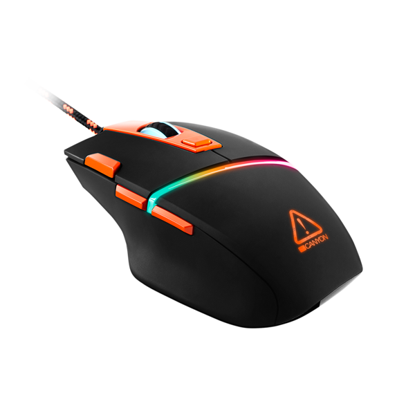 მაუსი Canyon CND-SGM04RGB, RGB, Wired, Gaming Mouse, Black/Orange