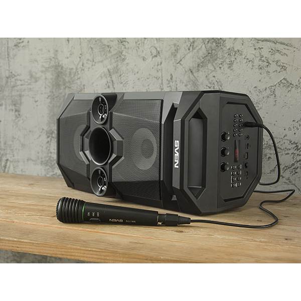 Sven PS-650, LED-display, Wireless Speaker, Bluetooth, USB, microSD, FM radio, Karaoke, Black