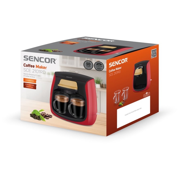 Sencor SCE 2101RD 500W, 0.3L, Red