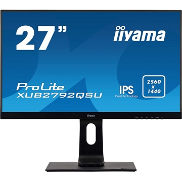 მონიტორი Iiyama XUB2792QSU-B1 ProLite Monitor, LCD 27" WQHD, IPS, DVI, HDMI, DP, USB-Hub, Black