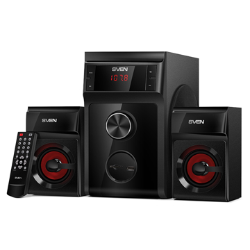 დინამიკი Sven MS-302, Wired Speaker, LED-display, USB Flash, SD, FM, Black