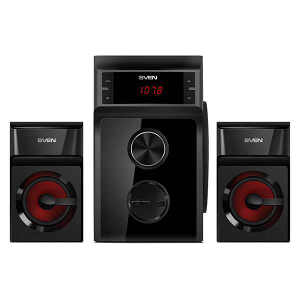 დინამიკი Sven MS-302, Wired Speaker, LED-display, USB Flash, SD, FM, Black