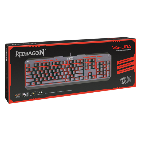 კლავიატურა Redragon 74904 Varuna, Wired, RGB, Mechanical, Gaming keyboard, Black