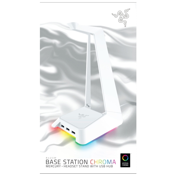 ყურსასმენის სადგამი Razer RC21-01190300-R3M1 Base Station Chroma Mercury, USB, White