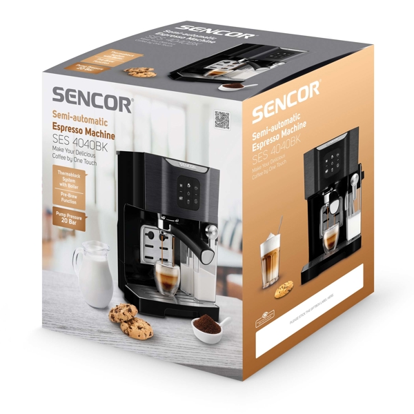 Sencor SES 4040BK, 1.4L, Semi-automatic Espresso Machine