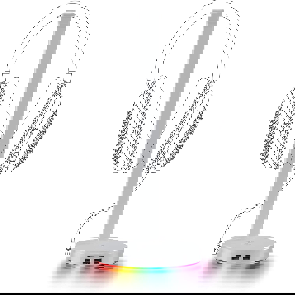 ყურსასმენის სადგამი Razer RC21-01510300-R3M1 Base Station V2 Chroma Mercury, RGB, White