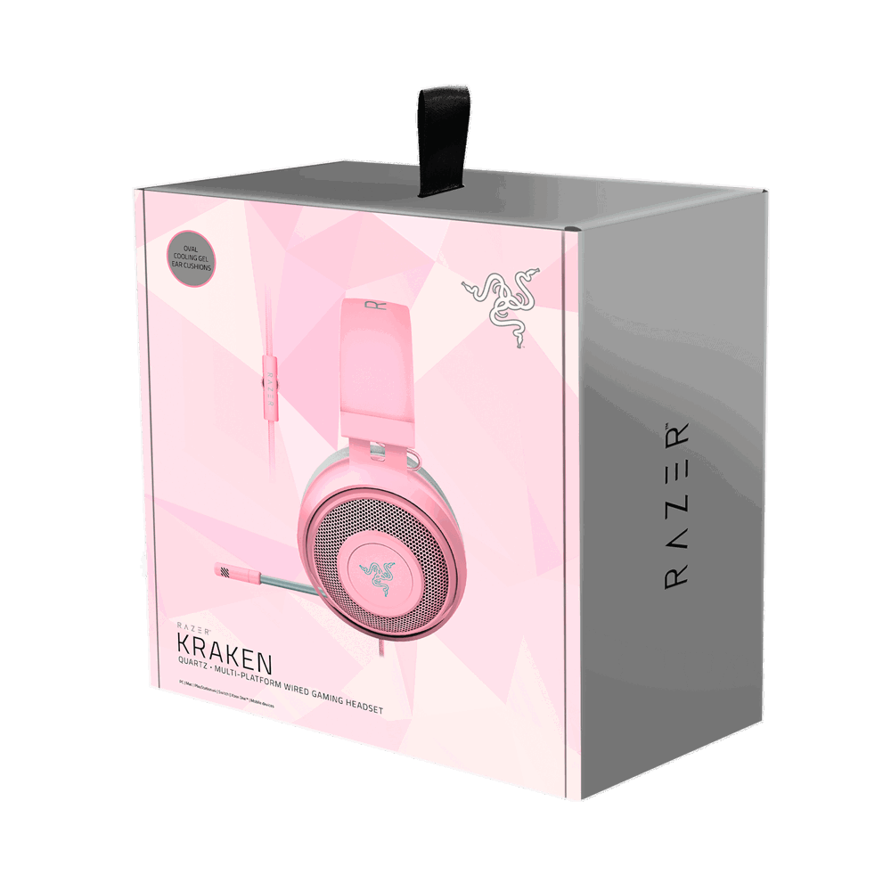 ყურსასმენი Razer RZ04-02830300-R3M1 Kraken Quartz Gaming Headset, 3.5mm, Pink