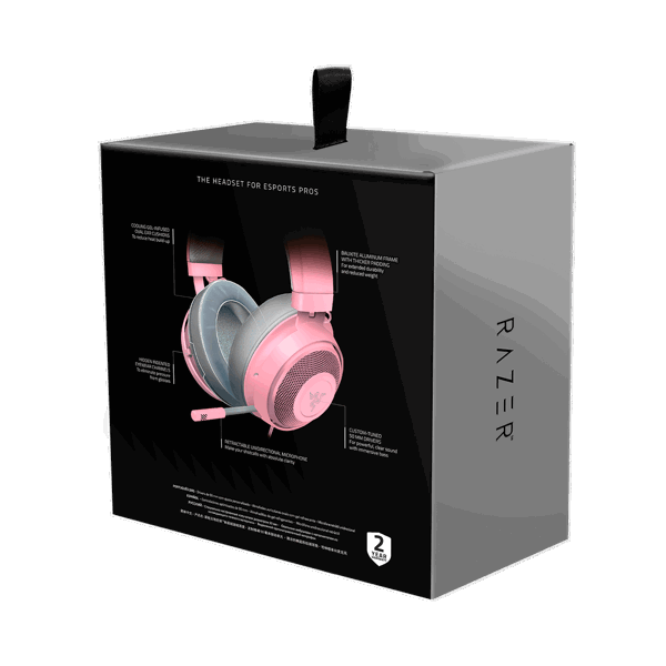 Razer RZ04-02830300-R3M1 Kraken Quartz Gaming Headset, 3.5mm, Pink