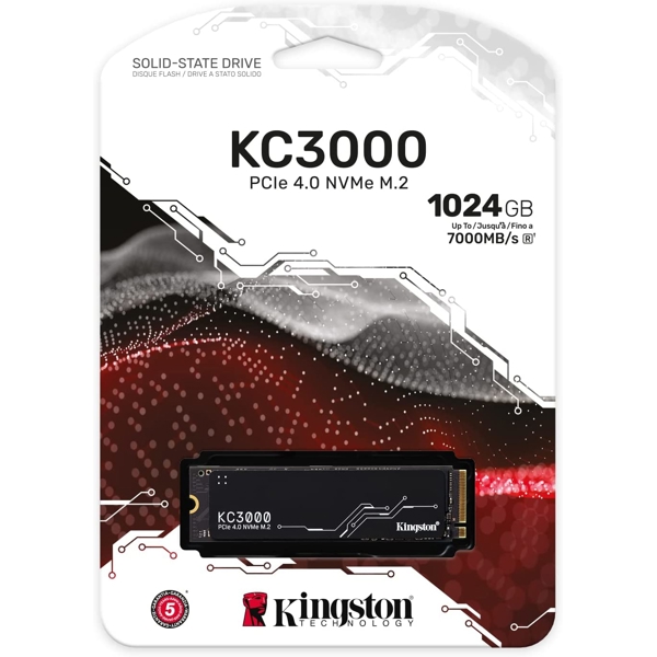 მყარი დისკი Kingston SKC3000S/1024G, 1TB KC3000 PCIE 4.0 NVMe M.2 SSD