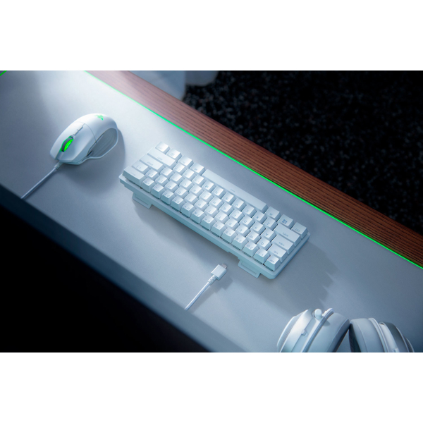 კლავიატურა Razer RZ03-03392200-R3R1 Huntsman Mini Mercury Gaming Keyboard, Red Switch, USB, RGB, White