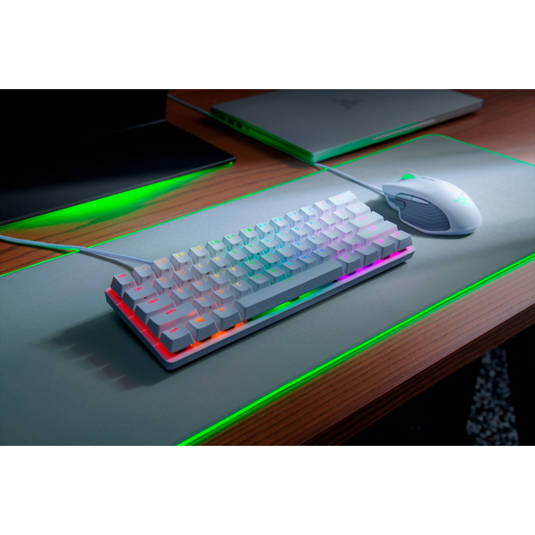 კლავიატურა Razer RZ03-03392200-R3R1 Huntsman Mini Mercury Gaming Keyboard, Red Switch, USB, RGB, White