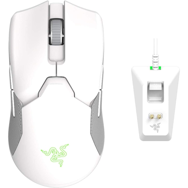 მაუსი Razer RZ01-03050400-R3M1 Viper Ultimate Wireless Gaming Mouse With Charging Dock, Mercury, RGB, White