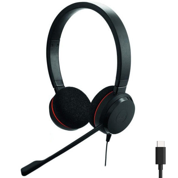 Jabra 4999-823-189 EVOLVE 20 Stereo, Wired Headset, USB-C, Black