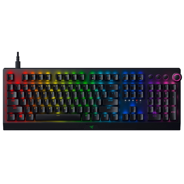 Razer RZ03-03530800-R3R1 BlackWidow V3 Pro Gaming Keyboard, Green Switch, BT, USB, RGB, Black