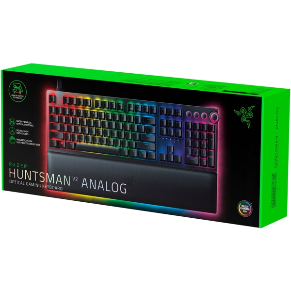 კლავიატურა Razer RZ03-03610800-R3R1 Huntsman V2 Gaming Keyboard, Analog Switch, USB, RGB, Black