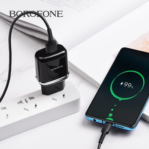 დამტენი Borofone BA36A QC3.0/QC2.0 18W USB Fast Black