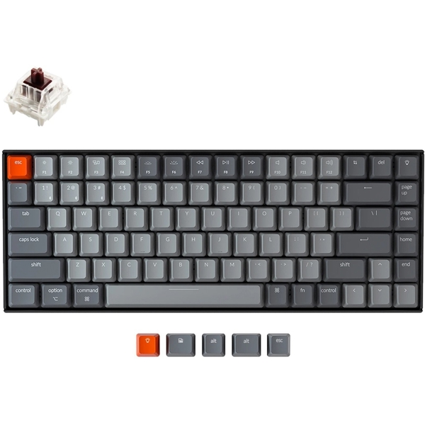 Keychron K2C3, Wireless, Mechanical Keyboard, Switch White LED Brown, Black