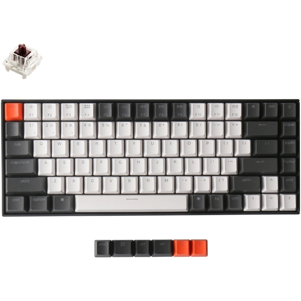 კლავიატურა Keychrone K2A3H, Wireless, Mechanical Keyboard, Switch White LED Brown, Black