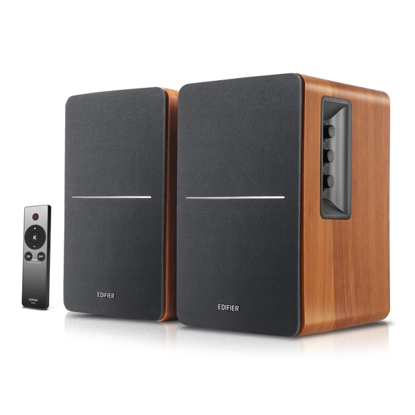 Edifier R1280Ts Active 2.0 Bookshelf Speaker Set, 42W RMS, Brown